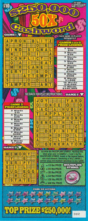 $250,000 50X Cashword (#2)