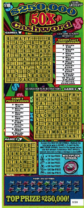 $250,000 50x Cashword (#4)