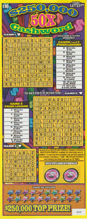 $250,000 50X Cashword (#6)