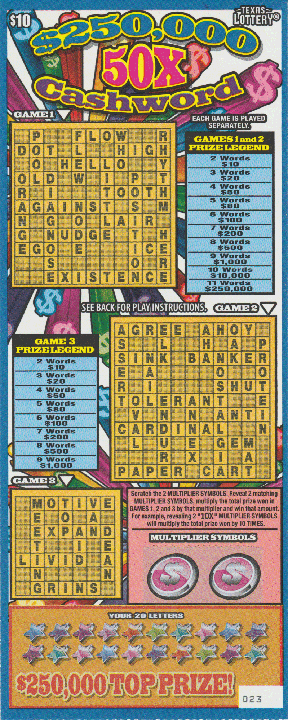 $250,000 50X Cashword (#7)