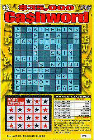 $35,000 Cashword (Reissue #2) (Yellow)